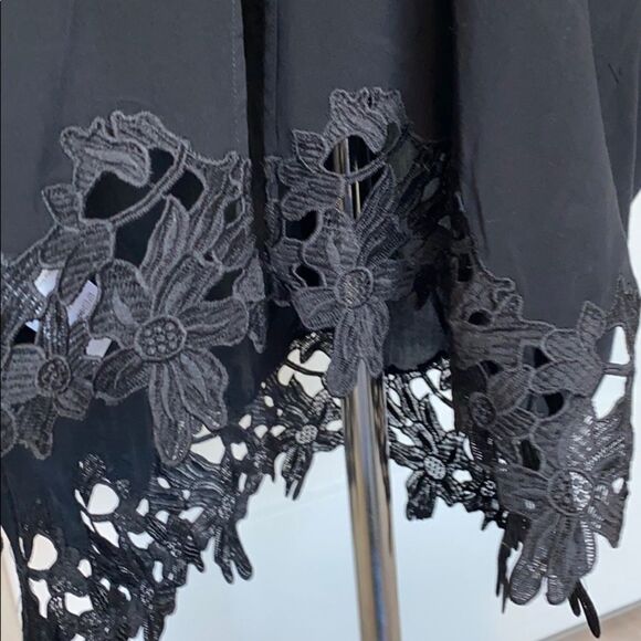 Stella & Dot Lace Trim Kimono Cover Up Black Large - Picture 9 of 13